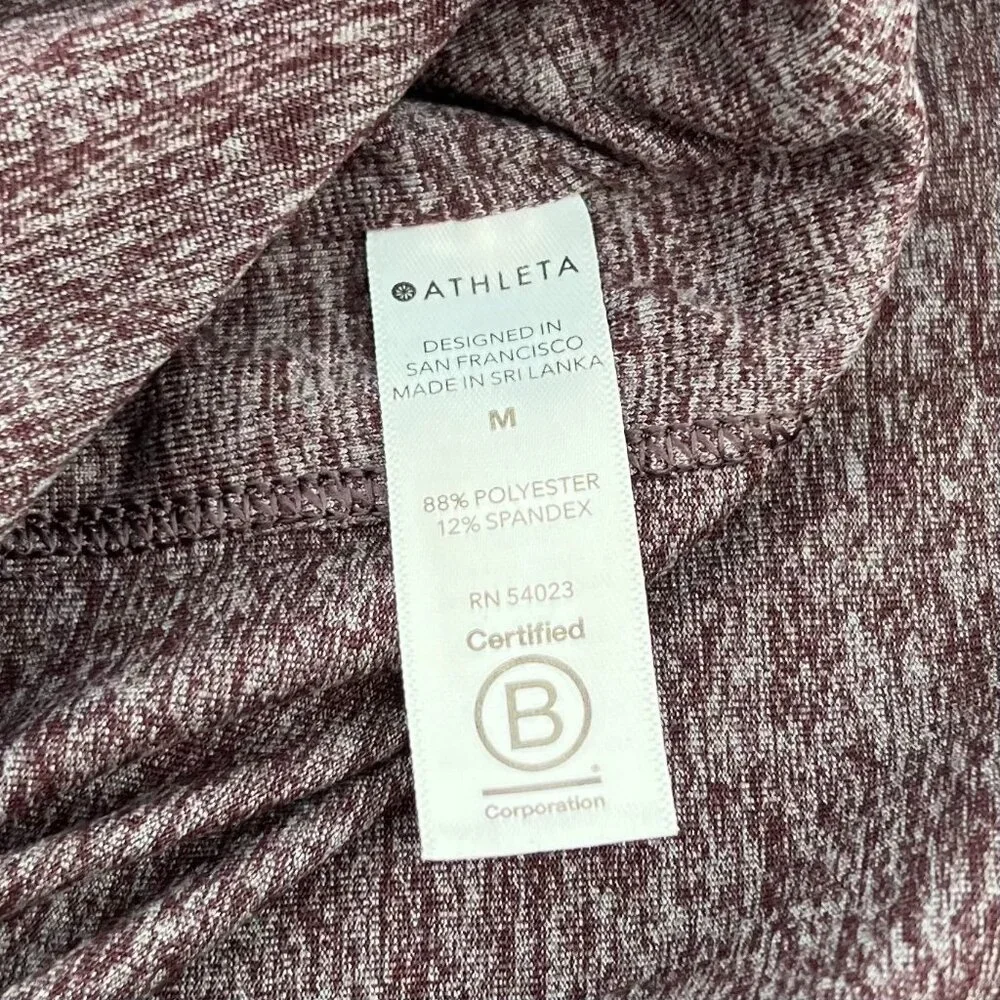 Athleta Womens Uptempo Hoodie Sweatshirt Size M Heathered Mauve Long Sleeve Gym